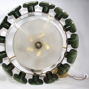 Green Glass Chandelier Round Led <b>Light</b> Gold Body 500x1650mm For Living Room Bedroom Retro Style - Product Image 2