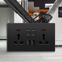 Prise murale intelligente encastrée 86 Type, panneau USB à cinq trous, 16A, double pôle, étanche, tactile, compatible Smart Life