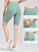 Yutuo Sport-Fitness Damen High-Waist Elastische Enge Hosen Po-Formende Yoga-Shorts Leggings Einfarbig Polyester/Spandex Leichtgewichtig Vierwege-Stretch