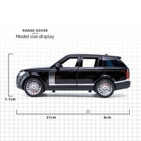 Modèle de SUV ROVER en alliage moulé sous pression à l'échelle 1:24, avec batterie au lithium, portes ouvrables, intérieur simulé, jouets statiques moulés sous pression