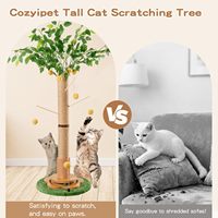ZMaker Nouveau Grand Griffoir pour Chats d'Intérieur Adultes avec Corde en Sisal et Balle Suspendue pour Chats de Taille Moyenne à Grande