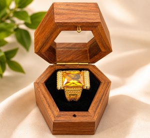 Fashion Jewelry Men's Gold Plated <b>Ring</b> Crafted from Copper & Brass Classic <b>Statement</b> Finger <b>Ring</b> for Festival Wedding Celebrate - Product Image 2