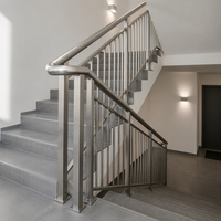 Rampe d'escalier soudée en acier inoxydable