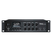 Thinuna TA-50D II Système de sonorisation 50W Table de mixage 5 EQ Mini amplificateur de mixage avec BT/lecteur MP3/tourneur FM/écran LCD