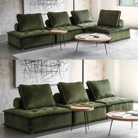Canapé modulable Chesterfield au design moderne Meubles de salon de luxe modulaires Canapé en cuir confortable orange Canapé de chambre d'hôtel
