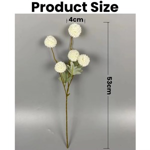 Nuevo Diseño de Diente de León Artificial de 53 cm de Largo con 5 Cabezas, Flores de Diente de León de Tela de Seda Artificial para Decoración de Centros de Mesa de Boda - Product Image 2