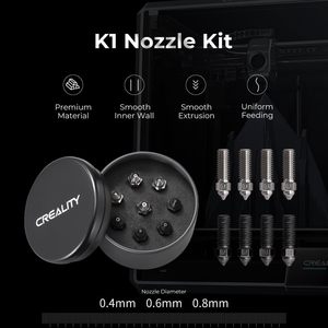 Kit de buses d'imprimante 3D Creality 0,4 mm 0,6 mm 0,8 mm en acier pour extrudeur K1 Max à haut débit - Product Image 2
