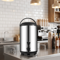 Thermos isotherme en acier inoxydable noir de 8 à 12 L pour usage commercial dans les salons de thé à bulles