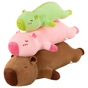 Peluches de Capibara en Colores Verde, Rosa y Marrón, Venta al por Mayor, Muñeco Decorativo para el Hogar, Cojín de <span class=keywords><strong>Siesta</strong></span>, Peluche Largo de Capibara, Almohada - Product Image 6