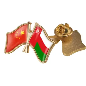 China and Oman Flag Lapel Pin Flags of the World Hat Pins Custom Logo Pin Manufacturing