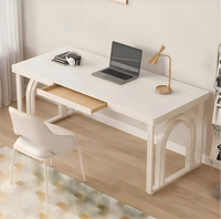 Bureau d'écriture minimaliste en crème en gros, cadre en métal écologique, plateau inclinable pour la calligraphie, utilisation à domicile ou au bureau, OEM
