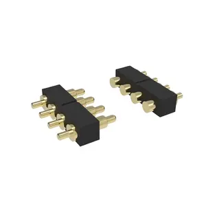 QH Industrial 4 pin through hole 3 mm pitch DIP round pin gold connector brass pogo pin for PCB board