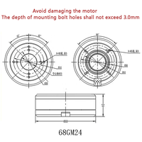 Moteur BLDC à arbre creux de précision 68GM24 14.8-36V 0.65Nm 480RPM pour dispositifs médicaux, articulations robotiques, cardanes et systèmes d'automatisation
