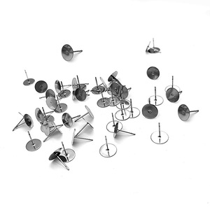 Stainless Steel Flat <b>Pin</b> Earring Studs Small Round Disc Flying Saucer DIY Jewelry Findings For Earrings Accessories - Product Image 1