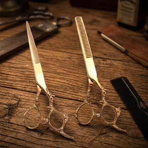 Tijeras de Barbero Profesionales de Alta Calidad de 6 Pulgadas, de Acero Inoxidable, para Diestros, con Filo Afilado y Articuladas - Product Image 4