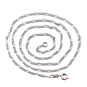 Chaîne Figaro en argent Sterling 925 blanc plaqué or collier <span class=keywords><strong>belle</strong></span>-mère coréenne modè<span class=keywords><strong>le</strong></span> de <span class=keywords><strong>Couple</strong></span> à <span class=keywords><strong>la</strong></span> mode vente directe d'usine - Product Image 1