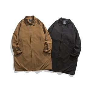 Parcas Parkas Pour Hommes otoño trabajo Parka chaqueta Color sólido básico solapa cárdigan Retro hombres cortavientos largo - Product Image 3