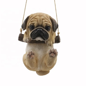 Conception personnalisée mini pendaison bouledogue français en résine chien <span class=keywords><strong>carlin</strong></span>, décor de jardin figurines en <span class=keywords><strong>gros</strong></span> # - Product Image 1