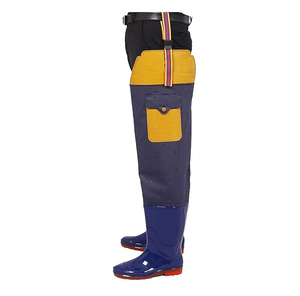 Bottes en PVC bleues pour hommes et femmes, bottes de pluie mi-hautes à semelle souple pour la plantation du riz, les terres agricoles et la pêche - Product Image 4