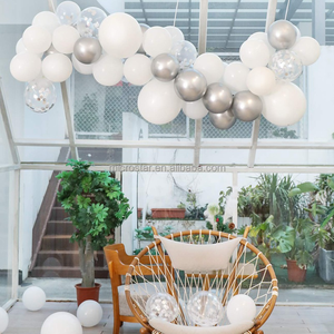 Wholesale Chrome White Silver <strong>Balloon</strong> Garland Kit Silver Confetti <strong>Balloons</strong> with <strong>Balloon</strong> Tape for <strong>Prom</strong> Wedding Events Party Decor - Product Image 5