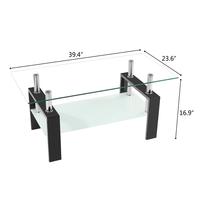 Table basse de luxe nordique, petite table de salon en métal, table basse en verre design