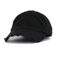 Algodón Lavado Desgastado Agujero Desestructurado Roto Moda Papá Sombrero Hip Hop Gorras de béisbol Logotipo personalizado