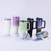 Gobelet isotherme 40 oz vierge pour sublimation avec haut-parleur Bluetooth intégré, couleur dégradée, en acier inoxydable, pour impression photo personnalisée