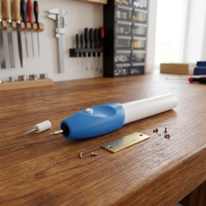 Stylo graveur sans fil HC0210 | Stylo graveur sans fil bleu et blanc en plastique, batterie rechargeable, embout en céramique, outil de bricolage - Product Image 4