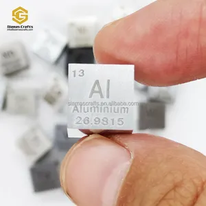 Cubo de alumínio 99.99% puro para a coleção do elemento 10mm cubo de polegadas