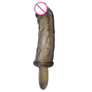 Productos sexuales masculinos con extensor reutilizable <span class=keywords><strong>de</strong></span> cristal, funda <span class=keywords><strong>de</strong></span> silicona para pene, condón - Product Image 3