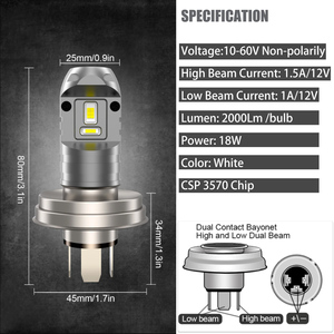 Bombilla LED para Faro Delantero de Motocicleta P45t <span class=keywords><strong>H5</strong></span> R2, Súper Brillante, Iluminación Concentrada, para Automóviles Universales, para Motocicletas, para <span class=keywords><strong>Yamaha</strong></span> - Product Image 6