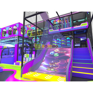 Aoleao Cyber Neon สนามเด็กเล่นในอาคารพาณิชย์พร้อมไฟ LED ไซเบอร์สไลด์ไซเบอร์และหลุมลูกบอลพราว - Product Image 4