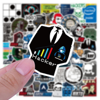 50 autocollants de programmation geek, hacker, développement, langage JAVA, pour ordinateur portable, bouteille d'eau, bagages, skateboard, imperméables, bricolage