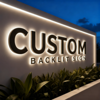 Rebow Enseigne Personnalisée Rétroéclairée Lettres Boîtiers LED 3D en Acier Inoxydable Enseigne Lumineuse LED Panneau Extérieur pour Entreprise