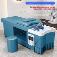Lit de Traitement Capillaire Commercial en Cuir pour Salons – Sans Plomberie Requise, Lit de Lavage avec Circulation d'Eau, Traitement à la Vapeur, Massage Thaïlandais