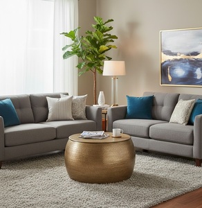 Mesa de Centro Contemporánea de Acero Inoxidable, Diseño Moderno y Minimalista, Estructura de Metal Pulido, Mesa Resistente para Sala de Estar - Product Image 2