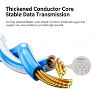 Cable de conexión Cat5e STP de 0,5 m HT-508 gris, conector de red de cobre sin oxígeno de 8 núcleos