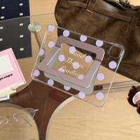Pola Polka Dot Warna Kontras Cocok untuk Casing Pelindung Tablet Apple iPad A16/10 Generasi Pro11 New Stand Air8 Mini6
