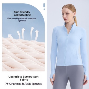 Nouvelle collection Automne-Hiver 2026 : <span class=keywords><strong>Cardigan</strong></span> de yoga <span class=keywords><strong>Lulu</strong></span> pour femme, manches longues, anti-transpiration, avec poche zippée, idéal pour le sport et la course à pied - Product Image 3