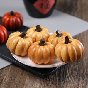 Halloween Decorative Faux <strong>Pumpkin</strong> Holiday Souvenir Simulation <strong>Pumpkin</strong> <strong>Wood</strong> <strong>Pumpkins</strong> for Halloween Thanksgiving Day Decoration - Product Image 1