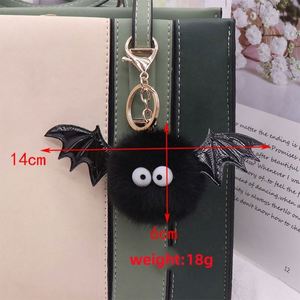 Cute Cartoon Plush Keychain Little <b>Monster</b> Bat Fur Bag Pendant Devil Halloween Bag Ornament <b>Car</b> Key Chain - Product Image 3