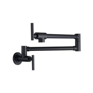 Grifo de Cocina de Pared DB, Acero Inoxidable, Plegable, Estilo Contemporáneo, Agua Fría y Caliente, 2 Manijas - Product Image 1