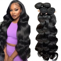 Extensions de cheveux humains ondulés naturels 100g, noirs, Remy, brésiliens, double trame, pour femmes