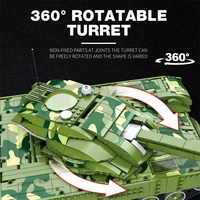 Reobrix 55026, Tanque de la Segunda Guerra Mundial con Control Remoto, Modelo para Armar, Bloques de Plástico, Juguetes de Construcción