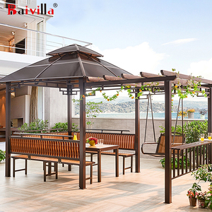 Support de jardin Loisirs Gazebo en aluminium Baivilla Well Design Outdoor Rainproof with Net LED PVC Metal Square Aluminium UV Resident - Product Image 4