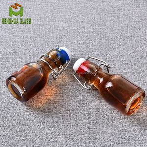 Rỗng rõ ràng mini <span class=keywords><strong>60ml</strong></span> 2oz Vòng Swing <span class=keywords><strong>Top</strong></span> Chai Thủy Tinh dầu ô liu nước trái cây rượu lỏng container chai với Swing <span class=keywords><strong>Top</strong></span> Nắp - Product Image 4