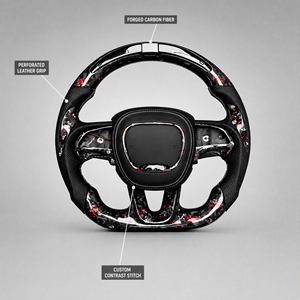 Volante a 3 Razze in Vera Fibra di Carbonio per Dodge Challenger Charger SRT Hellcat RAM 1500 Durango Viper Stile <span class=keywords><strong>M</strong></span> Sport <span class=keywords><strong>Racing</strong></span> - Product Image 1