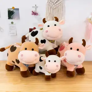 Wholesale Custom Peluche Cartoon Farm Animal Stuffed Cattle Cute Decorations Baby Sleeping Doll Kids Gifts Plush Cow Toys