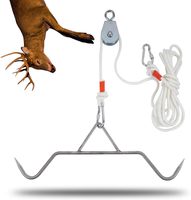 JH-Mech palan de chasse robuste système de levage de poulie de Gambrel arbre sauvage monté 700LB palan Kit palan à cerf en acier