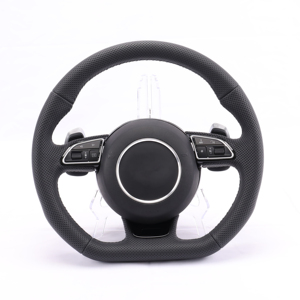 Volante Multifuncional de Cuero Modificado para <span class=keywords><strong>Audi</strong></span> <span class=keywords><strong>A1</strong></span> A3 A4 A5 A6 A7 A8 Q3 Q5 Q7 RS5 Serie <span class=keywords><strong>2015</strong></span>, Actualización para B9 A6 C8 A3 - Product Image 3